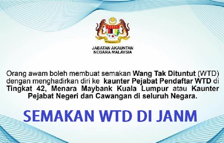 Cara Semak Wang Tak Dituntut Di Jabatan Akauntan Negara Malaysia